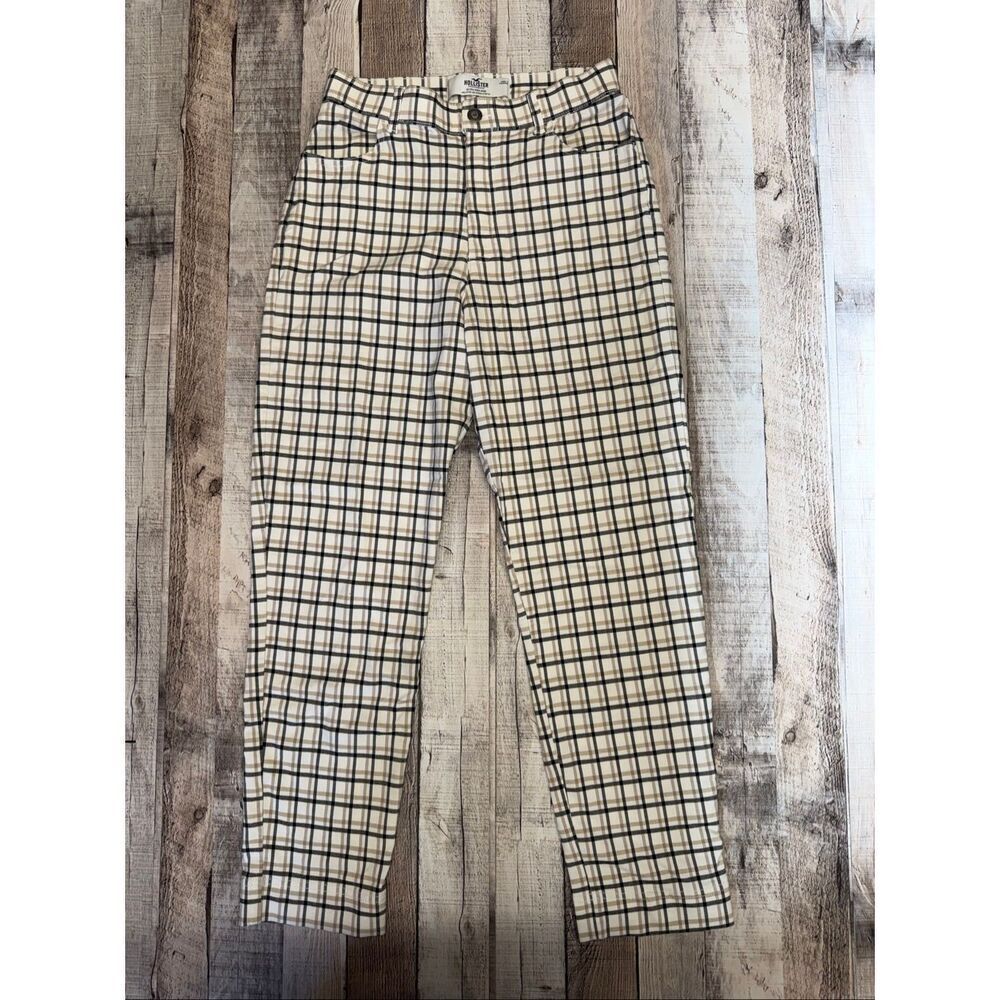 Hollister Pants Women's Ultra Hi-Rise Stretch Chino Multicolor Checkered Size S